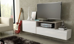 SIGMA 3 180 TV cabinet white/white gloss + sonoma oak