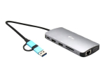 I-TEC USB-C Metal Nano Dock 2xHDMI 1xVGA 1xSD kaartilugeja 1xmicroSD kaartilugeja 1xGLAN 3xUSB 2.0 1xUSB 3.2 1xUSB-C3.2Andmed 1xUSB-C PD
