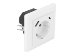 Delock voolupistik - 1 r&uuml;hm - 1 voolupistik, 1 USB pistik, 1 USB-C pistik - valge