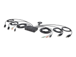 StarTech.com 2-portne kahe monitoriga DisplayPort KVM-kaabel, 4K 60Hz, kompaktne KVM 5ft/1.5m USB-A/DisplayPort/Heli integreeritud kaablid, bussi t...