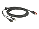 Delock 3m tugevdatud USB-kaabel must