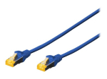 DIGITUS Professional CAT 6a Kaitstud foolium- ja vasktr&otilde;mbelis SFTP 25cm &uuml;henduskabel Blue