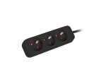 Lanberg Kaabel pistikupesade riba, 3X Prantsuse pistikud kvaliteetne vask, 1.5 m PS0-03E-0150-BK
