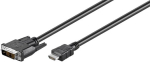Goobay DVI-D/HDMI kaabel, nikeldatud 50580 DVI-D isane Single-Link (18+1 pin) HDMI isane (t&uuml;&uuml;p A) 2 m