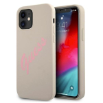 Guess GUHCP12SLSVSGP Silicone Vintage iPhone 12 mini jaoks 5,4" / hall roosa