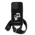 Karl Lagerfeld Saffiano Crossbody Strap Karl and Choupette &uuml;mbris iPhone 16 Pro jaoks / must