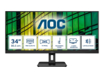 AOC Monitor U34E2M 34 " VA WQHD 21:9 100 Hz 4 ms 3440 x 1440 300 cd/m&sup2; HDMI ports quantity 2 Black