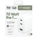 PanzerGlass&reg; empower Turbo UK 70W GaN adapter 2xUSB-C+USB-A