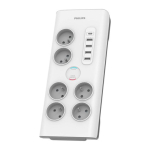 Philips SPN7060WA/60 &uuml;lesp&auml;nnev kaitse Valge 6 AC pistikupesa 2 m
