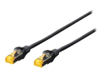 DIGITUS Professional CAT 6a Kaitstud foolium- ja vasktr&otilde;mbelis SFTP 25cm &uuml;henduskabel Black