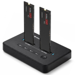 Qoltec 52366 M.2 NVMe SSD dokkimisjaam PCIe USB-C 20 Gb/s Topelt 2 x 8TB offline-kloonimine