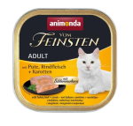 ANIMONDA Vom Feinsten Adult Turkey, Beef and Carrots Wet Cat Food - 100g