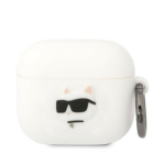 Karl Lagerfeld KLA3RUNCHH AirPods 3 kate Silikoon Choupette pea 3D / valge