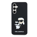 Karl Lagerfeld 3D Rubber Karl and Choupette &uuml;mbris Samsung Galaxy S24 FE jaoks / must