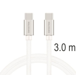 Swissten Textile Universal Quick Charge 3.1 USB-C / USB-C andmeside- ja laadimiskaabel 3m h&otilde;bedane