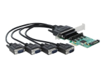 DeLock PCI Express kaart 4 x seeria RS-232 pingevarustus seeria adapter PCI Express x1 230.4Kbps