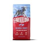 CARNILOVE Kuiv Koeratoit Aktiivne Noor Laks & Kalkun Suur 12kg