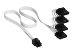 CORSAIR 6 pin sisene toite isane kuni 4 pin &uuml;henduse isane toitekaabel valge