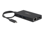 StarTech.com USB-C mitmeportiline adapter, USB-C reisidokk 4K HDMI-ga, 60W tootega edastamine, Ethernet (GbE), 2x USB-A 3.0 hub