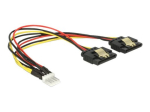 Delock Toiteadapter 20cm Must Punaselt Kollase