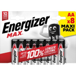 ENERGIZER PATAREID ALKAALNE MAX AA LR6, 8 T&Uuml;KKI, &Ouml;KO PAKEND