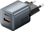 Vention 30W - laadija GaN tehnoloogiaga, 1x USB-A, 1x USB-C (must)