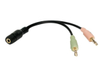 Logilink Audio Adapter 3.5 Stereo 4-Pin Female to 2 x 3.5 Stereo Male 4-pin 3.5 mm stereo jack 2 x 3-pin stereo female socket