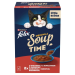 PURINA Felix Original Soup Time Box Veis, lambaliha, kana - m&auml;rg kassitoit - 6x48g