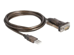 Delock USB seeria kaabel 1,5m, must l&auml;bipaistev