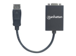 Manhattan adapter 20-pin DisplayPort mees 15-pin HD D-Sub (HD-15) naine 15 cm must