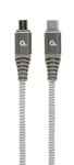 Cablexpert Premium puuvillane punutud USB Type-C kuni micro-USB laadimis- ja andmekabel, 1.5 m CC-USB2B-CMMBM-1.5M