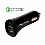 Swissten Quick Charge 3.0 Autolaadija 12 / 24V / 2.4A / 18W + Micro USB Kaabel 1.5m