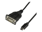 StarTech.com USB C seeria adapterikaabel COM pordi hoidmisega, 16 (40cm) USB Type C kuni RS232 (DB9) seeria COM pordi konverterikaabel PLC-de jaoks