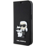 Karl Lagerfeld KLBKP14LSANKCPK Saffiano Karl & Choupette Bookcase for iPhone 14 Pro 6.1" / black