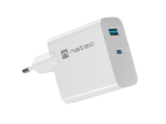 NATEC RIBERA GAN LAADIJA 1X USB-A + 1X USB-C 45W VALGE