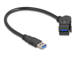 Delock USB pikenduskaabel 30cm Must
