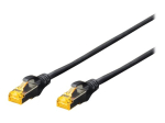DIGITUS Professional CAT 6a Kaitstud foolium- ja vasktr&otilde;mbelis SFTP 1m &uuml;henduskabel Black