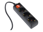 EnerGenie EG-PSU3-01 3-pistikuga pikendusjuhe 16A must 60cm