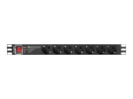 Langberg PDU-PRO-07F-0200-BK V&otilde;imsusjaotus&uuml;hik 7-V&auml;ljastat 16A Must 2m