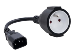 Qoltec IEC 60320 C14 t&uuml;&uuml;p E (emane) toiteadapter, 15cm, must