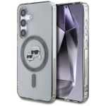 &Uuml;mbris Karl Lagerfeld Nupp Karl & Choupette pead tr&uuml;kitud logo MagSafe jaoks Samsung Galaxy S25+ jaoks / must
