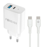 Forever TC-07 laadija PD / QC / USB-C / USB / 30W + USB-C kaabel 60W