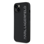 Karl Lagerfeld 3D Rubber Glitter Logo &uuml;mbris iPhone 15 jaoks / must