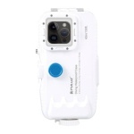 Puluz plastist veekindel &uuml;mbris iPhone 15 Plus/15 Pro Max/14 Plus/14 Pro Max/13 Pro Max/12 Pro Max/11 Pro Max jaoks (valge)