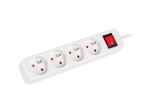 Lanberg Kaabel pistikupesade riba, 4X Prantsuse pistikud l&uuml;litiga, kvaliteetne vask, 1.5 m PS1-04E-0150-W