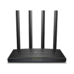 Wireless Router TP-LINK 1167 Mbps IEEE 802.11n IEEE 802.11ac USB 2.0 1 WAN 4x10/100/1000M Number of antennas 4 ARCHERC6U