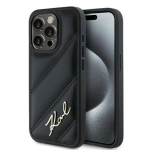 Karl Lagerfeld KLHCP15LPQDSMGK Diagonal Quilted Script Hardcase iPhone 15 Pro jaoks 6.1" / must