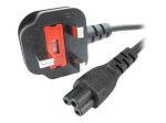 StarTech.com 6ft (2m) UK s&uuml;learvuti toitekaabel, BS 1363 C5 ristilehe, 2.5A 250V, 18AWG, s&uuml;learvuti/s&uuml;learvuti asenduskabel, printeri kaabel, UK Lapto