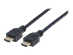 Manhattan HDMI kaabel koos Ethernetiga (CL3 klassifitseeritud, sobib seinasiseseks kasutamiseks), 4K@60Hz (Premium High Speed), 5m, mees-mees, must...