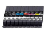 Canon PFI MBK/PBK/CO/GY/R/PC/PM 10 Tintipatride Komplekt Hall Kollane Ts&uuml;aan Magenta Punane Fotots&uuml;aan FotoMagenta Chroma-Optimiseerimine Matt Must...